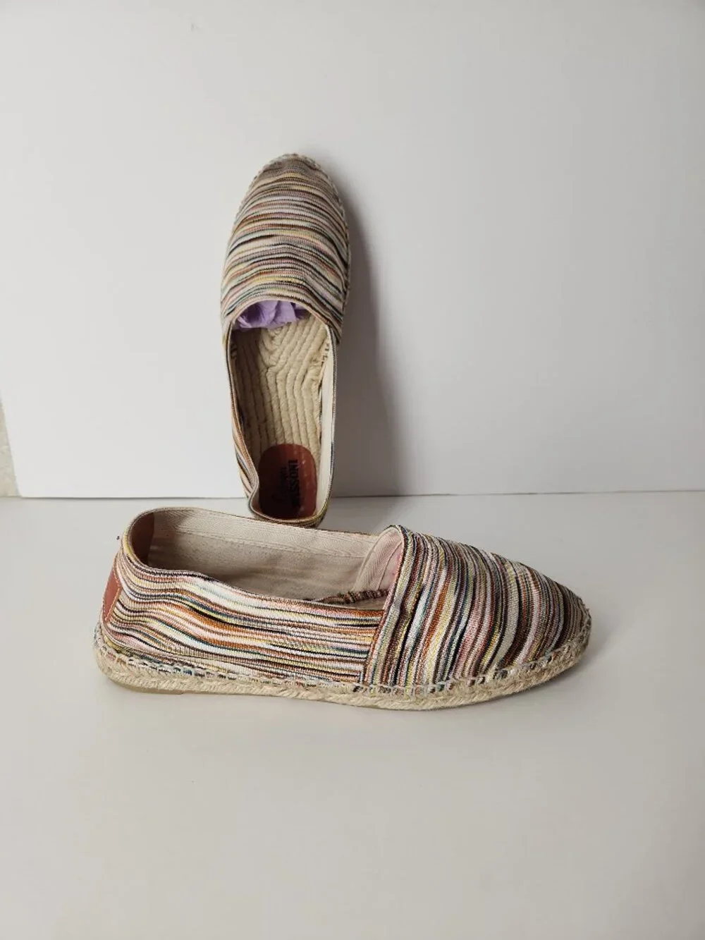MISSONI Castaner Multicolor stripes espadrilles flats women's shoes 11 US  41 EU